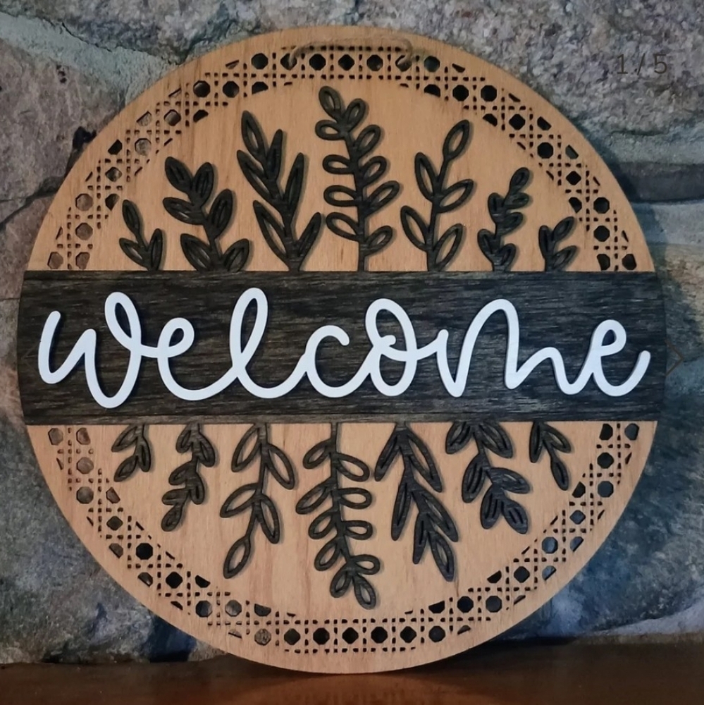 1 Laser Engraved Welcome Sign